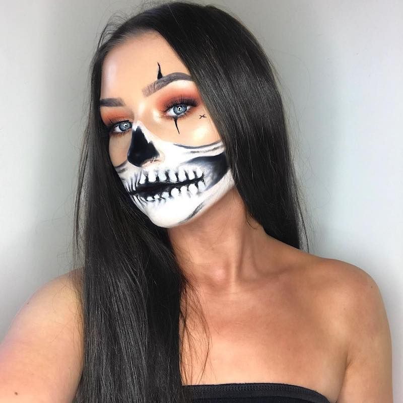 Girl with skull makeup